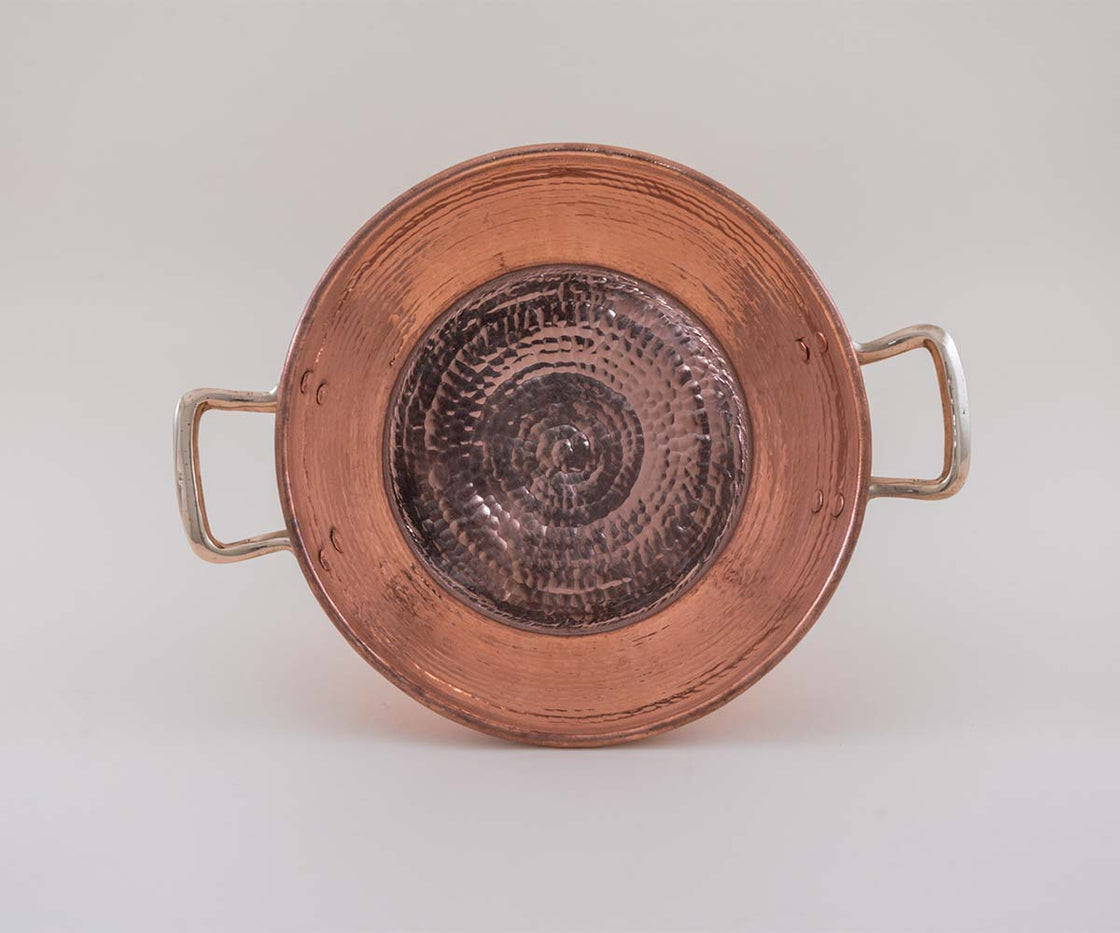Copper Saucepan with Bronze Handles