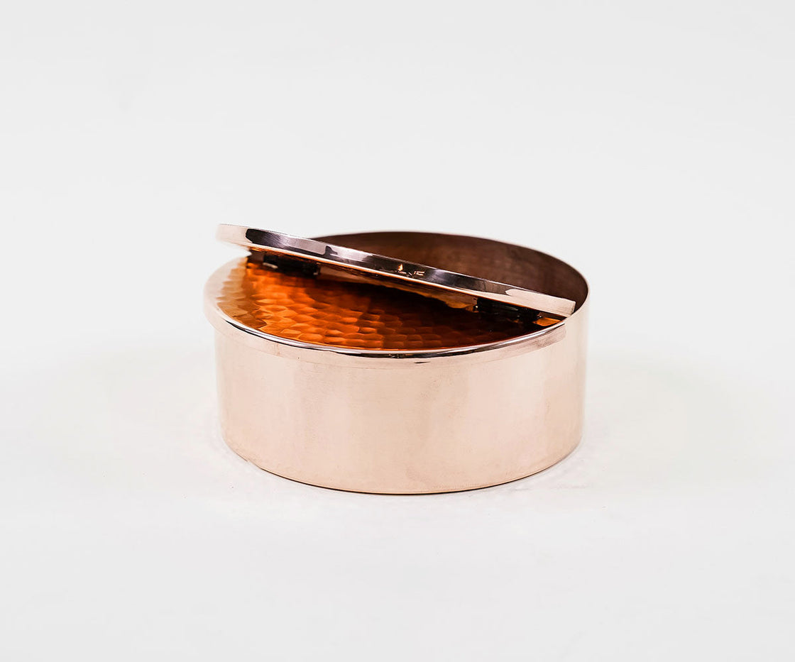 Round Copper Jewelry Box