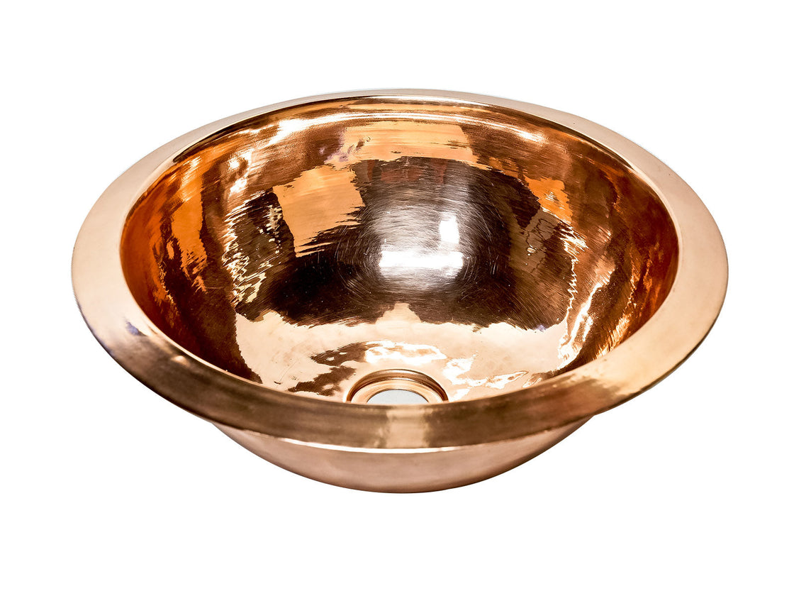 Round Washbasin in High Gloss Smooth Copper