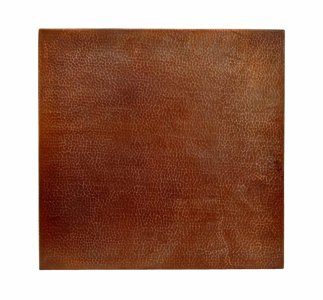 36 Inch Square Copper Table Top Hand Hammered (Various Colors)