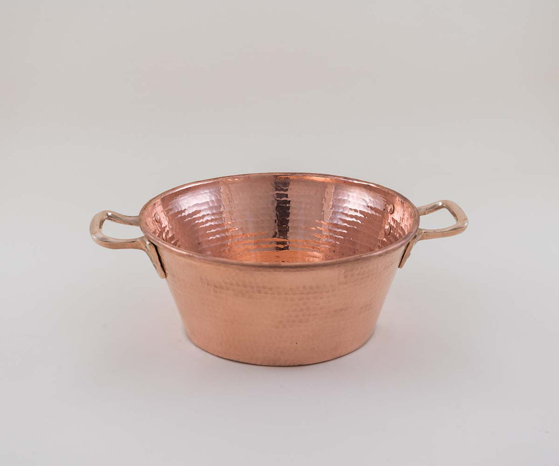 Copper Saucepan with Bronze Handles