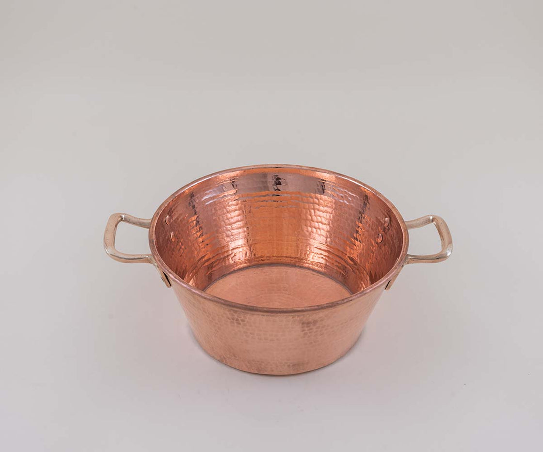 Copper Saucepan with Bronze Handles