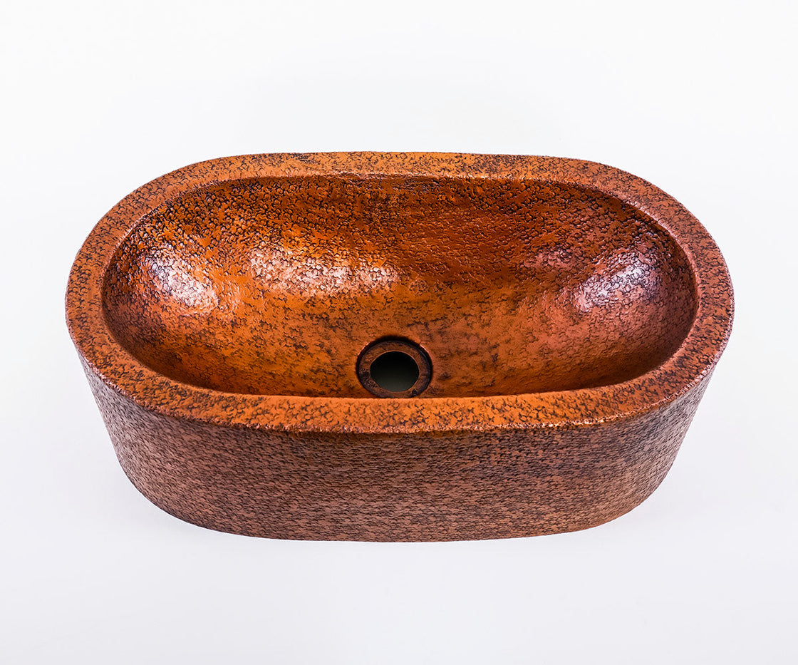 Volcano Vessel Sink in Copper Capsule Design