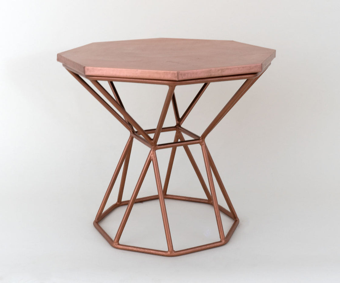 Octagonal Coffee Table in Copper