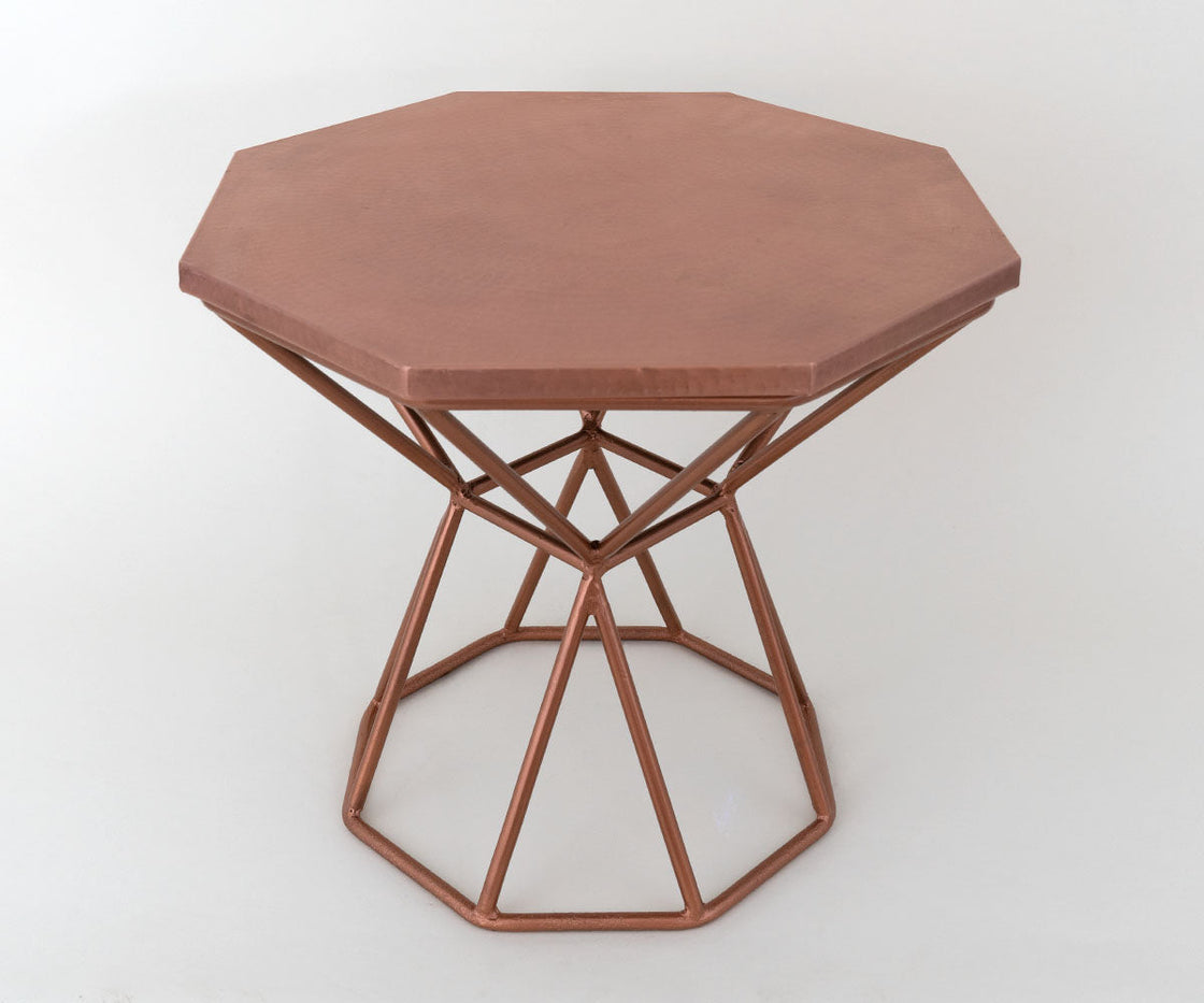 Octagonal Coffee Table in Copper