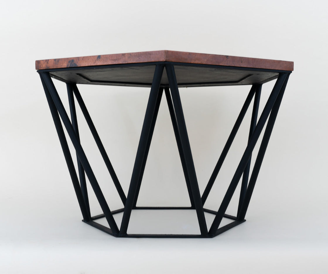 Hexagonal Coffee Table in Copper