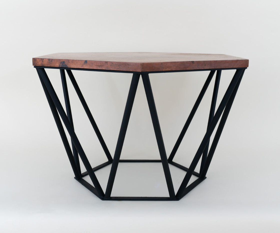 Hexagonal Coffee Table in Copper