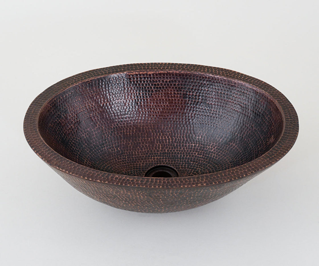 Oval Copper Vessel Sink with Double Wall