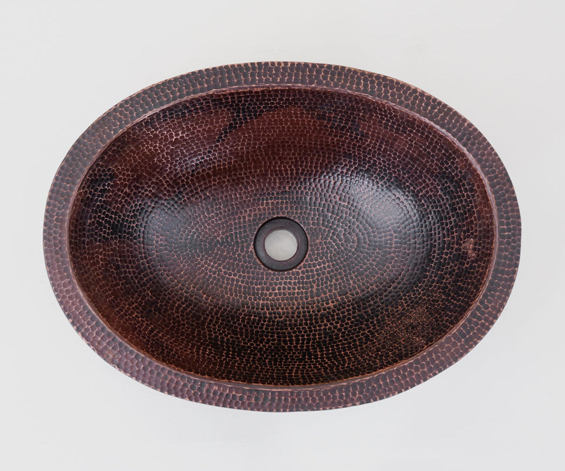 Oval Copper Vessel Sink with Double Wall