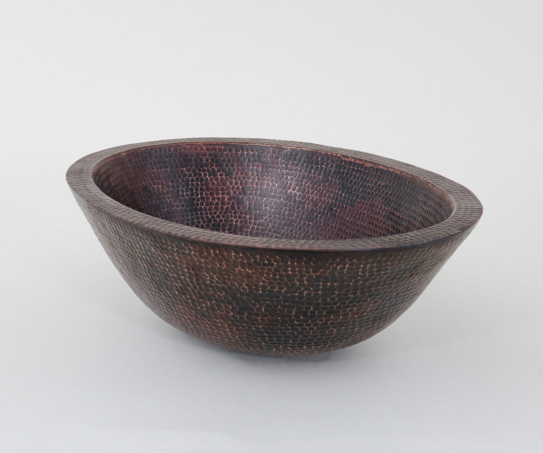 Oval Copper Vessel Sink with Double Wall