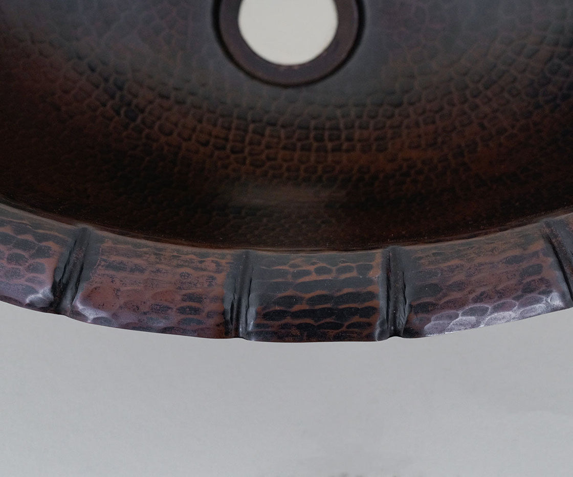 Rope Oval Flange Sink in Copper