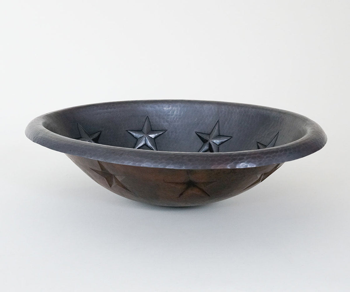 Oval Copper Sink with Star Design