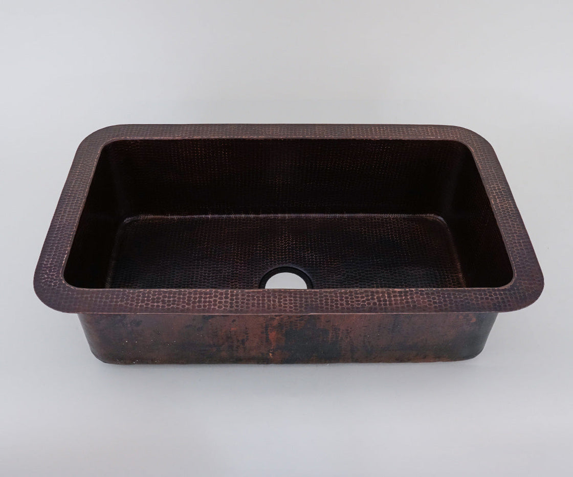 Copper Kitchen Sink with Round Corners