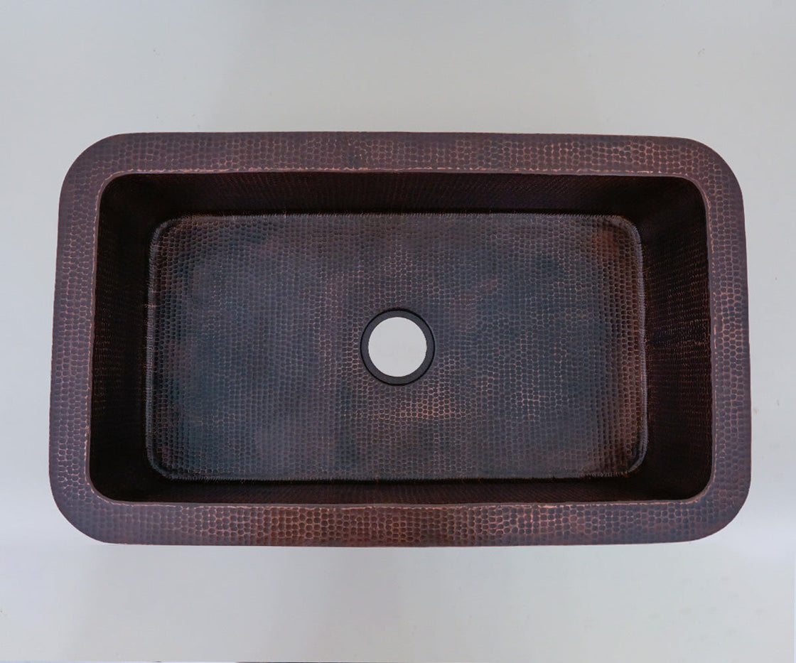 Copper Kitchen Sink with Round Corners