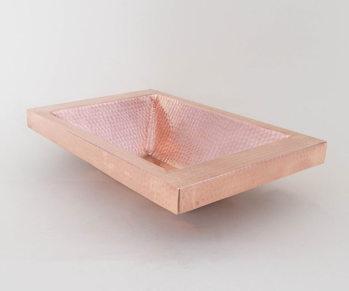 Special Rectangular Copper Washbasin Design with High Flange