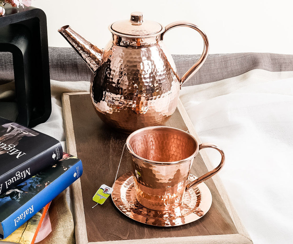 Round Copper Butter Dish Set