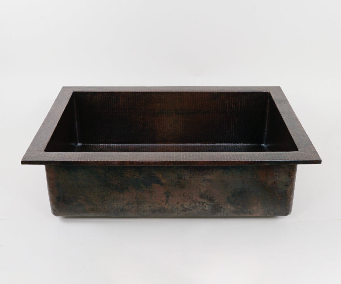 Copper Kitchen Sink with High Flange