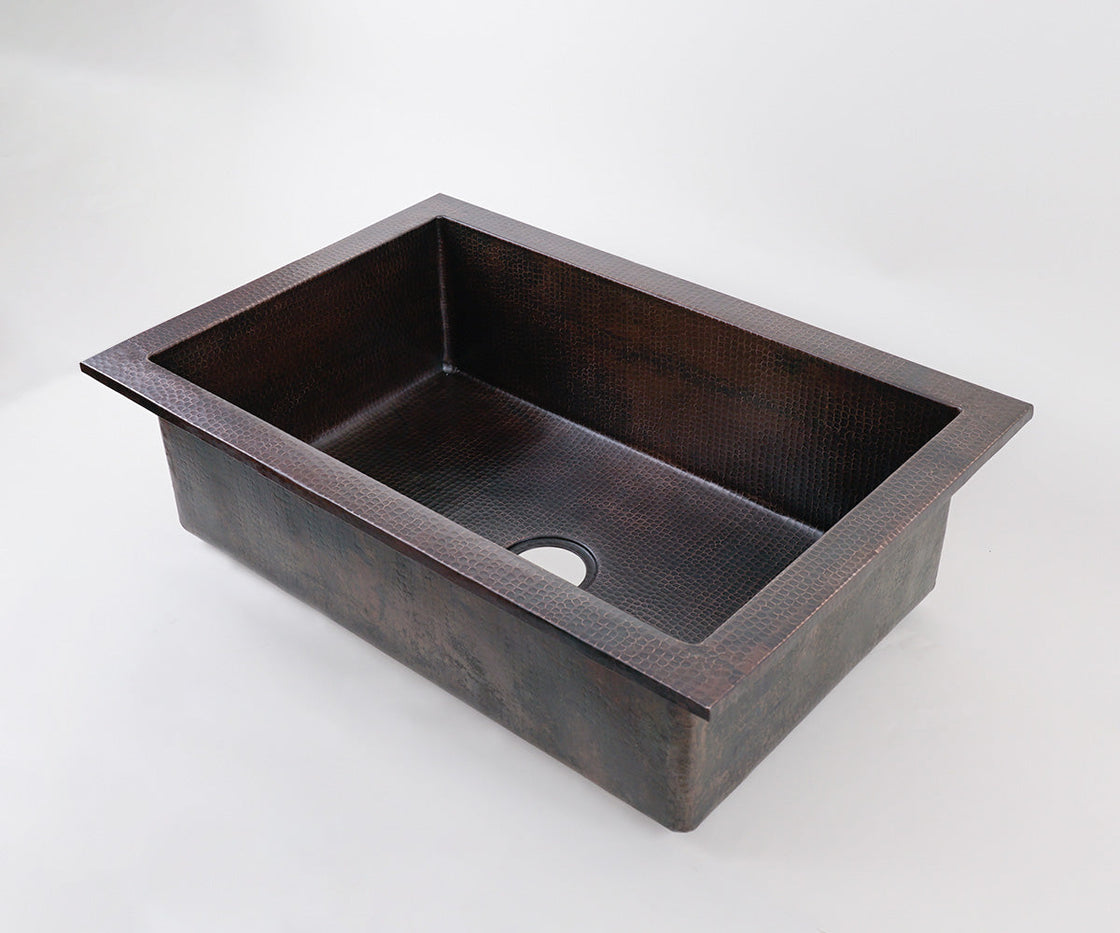 Copper Kitchen Sink with High Flange