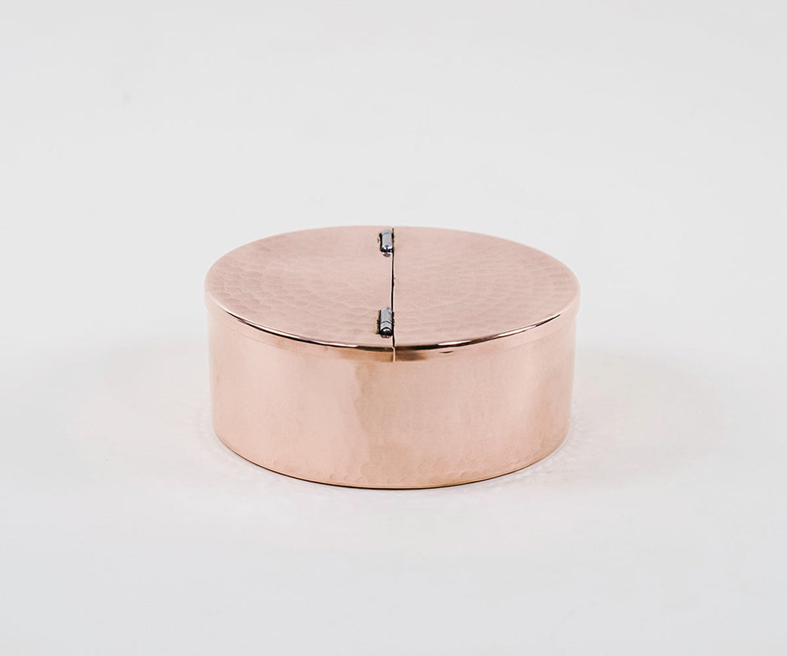 Round Copper Jewelry Box