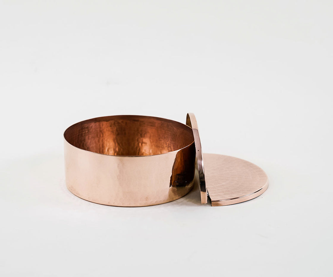 Round Copper Jewelry Box