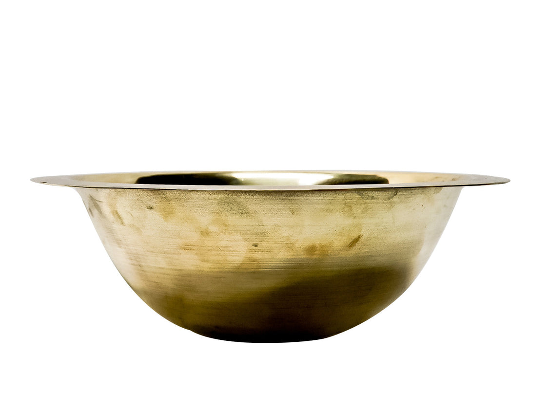 Round Washbasin in High Gloss Smooth Brass