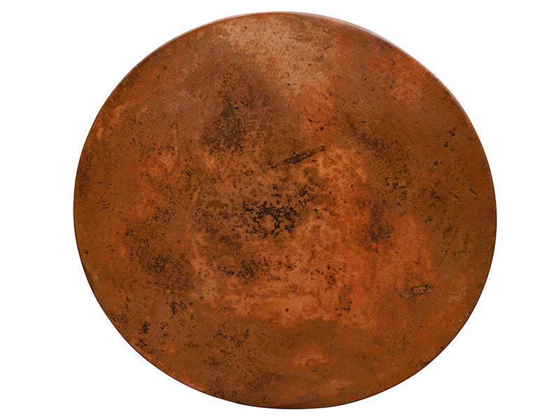 34 Inch Round Copper Table Top Hand Hammered (Various Colors)