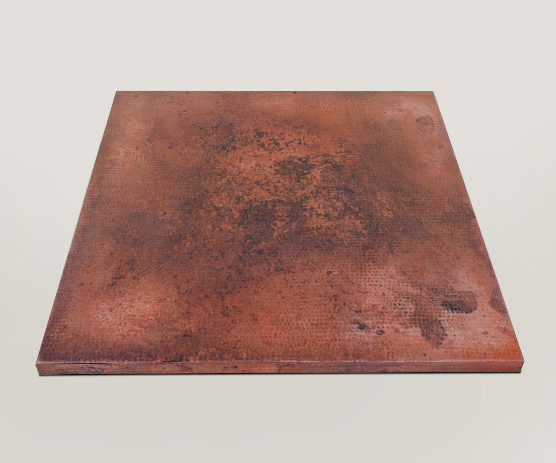 46 Inch Square Copper Table Top Hand Hammered (Various Colors)