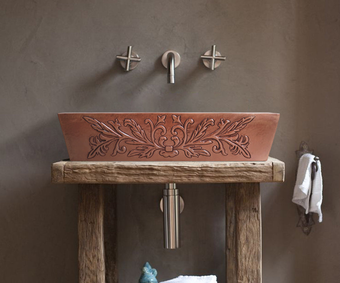 Vessel Sink in Copper, Provencal Design