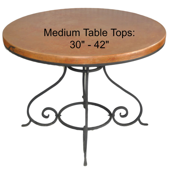 Medium (30"- 42") Round Copper Table Top Hand Hammered (Lookup Table)