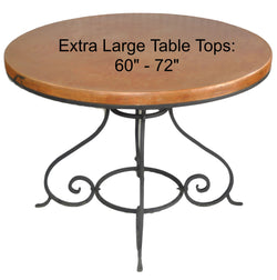 Extra Large (60"- 72") Round Copper Table Top Hand Hammered (Lookup Table)
