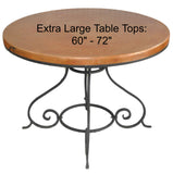 Extra Large (60"- 72") Round Copper Table Top Hand Hammered (Lookup Table)