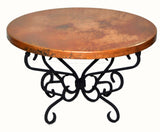 Round Copper Table Top, Natural with Spots
