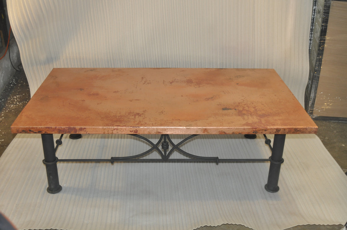 36" x 60" Rectangular Copper Table Top Hand Hammered (Various Colors)