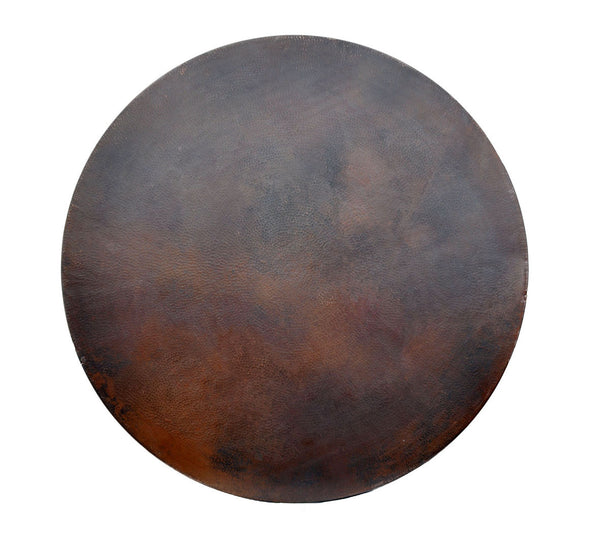 Round Copper Table Top, Dark Brown