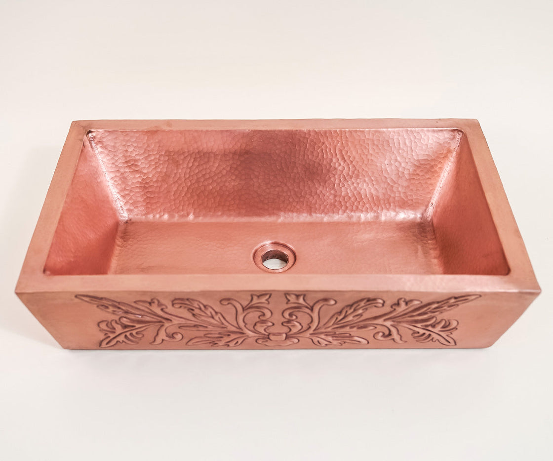 Vessel Sink in Copper Provencal Design