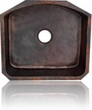 Copper Kitchen Sink D-Bowl / D-Shape ( 22" to 36" Various Colors, #CKS-DBOWL-T33229PH)