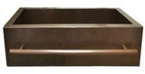 Copper Farmhouse Kitchen Sink Single Bowl with Towel Bar ( 22" to 36" Various Colors, #CFS-TOWELBAR)